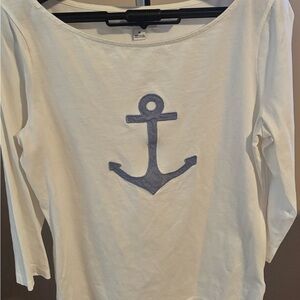 Nautica White Tee with Blue Anchor